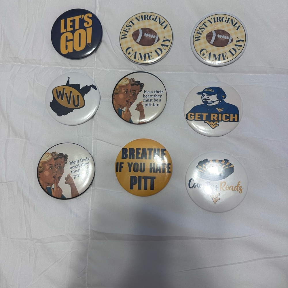 West Virginia Themed Button Set